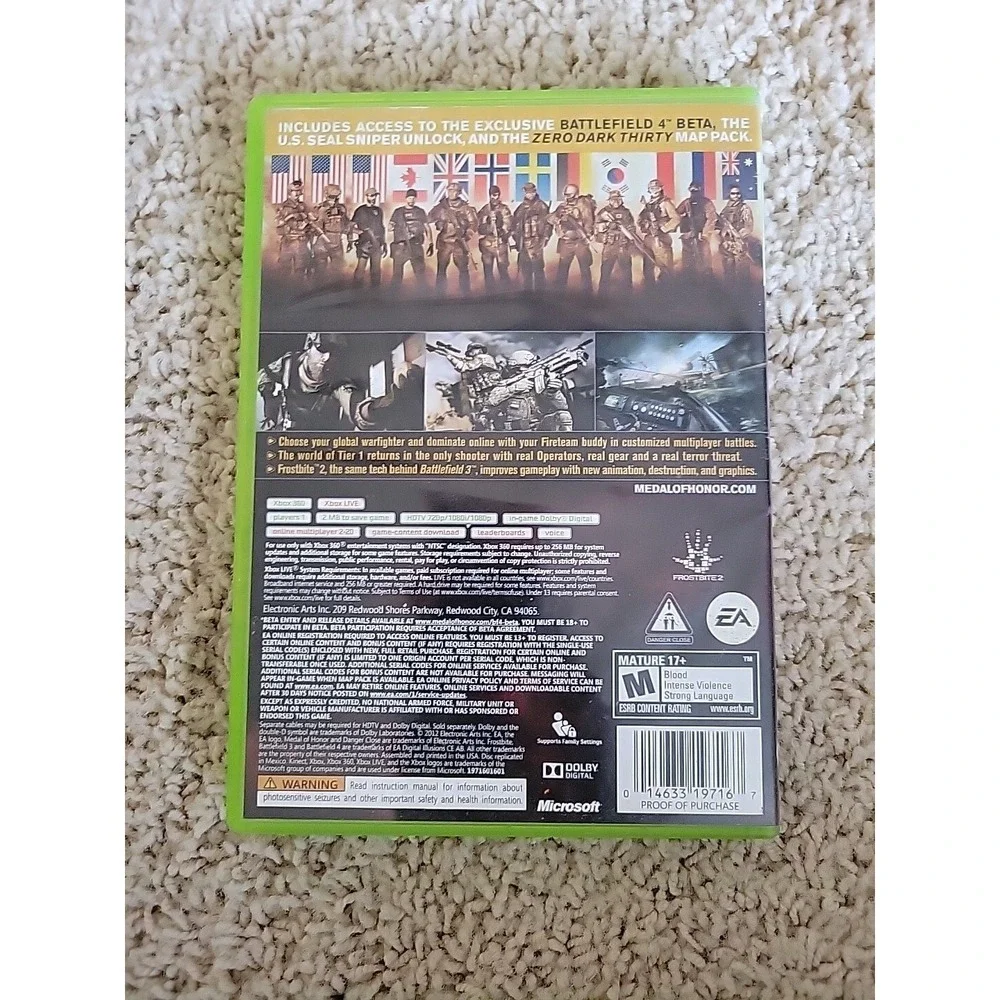 Medal of Honor: Warfighter -- Limited Edition Microsoft Xbox 360, 2012 No Manual